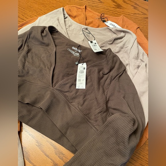 3 Pack Large Neutral Sexy Long Sleeve Cropped Shirts - Picture 2 of 9